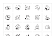 Porcupine Doodle Icons, a Solid Icon by Prosymbols (Thumbnail 5 of 6)