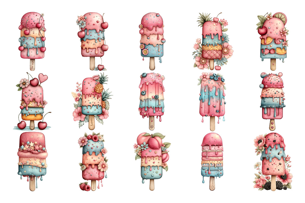 Summer Ice Cream PNG Clipart, a Food Illustration by Nicolle's Colorful Art (Photo 2 of 3)