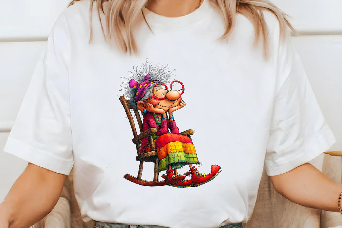 Funny Old people sitting Clipart, an Illustration by Libby Wishes (Photo 3 of 7)