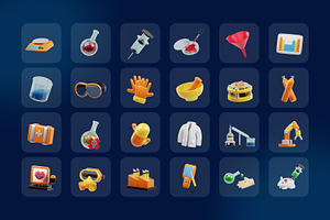 Chemistry 3D Icon Set