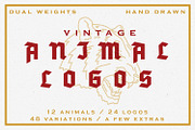 Vintage Animal Logos, an Animal Illustration by Justin Achammer (Thumbnail 1 of 11)