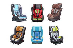 Child car seat. Isolated cartoon, a Transportation Illustration by Valerie Bodnar