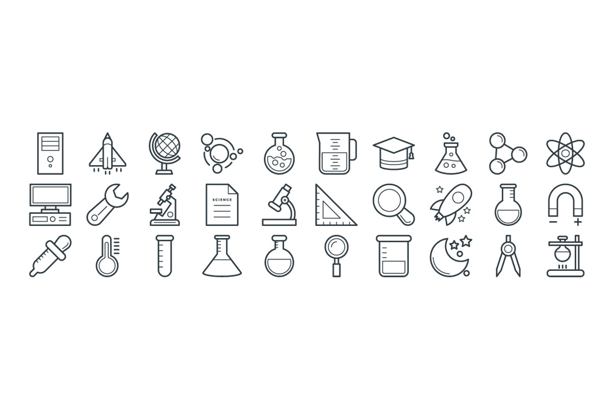 100+ Science and Technology Icons, an Outline Icon by Vectors Market (Photo 3 of 3)
