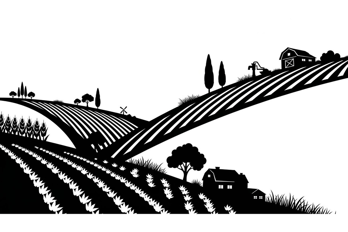Scenic Rural Landscape Silhouette, a Graphic by BIPLOB EXPERT (Photo 12 of 13)
