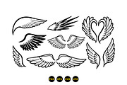Angel Wings Line Art Set, an Illustration by designvectx (Thumbnail 3 of 3)