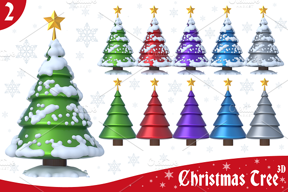 Christmas Tree 3D Set 2 preview 2