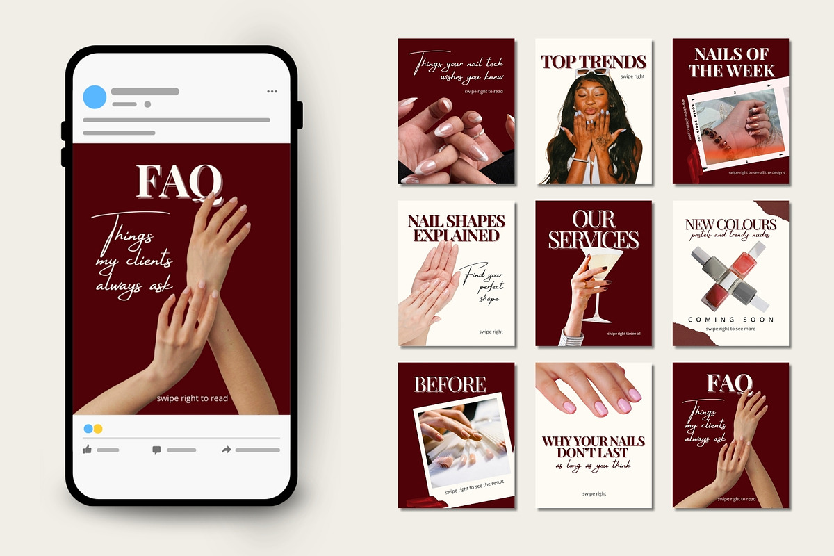 Nail Tech Instagram Carousels, a Social Media Template by Anna Design Studio (Photo 9 of 10)
