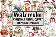 Christmas Animal Clipart, an Illustration by Design Market (Thumbnail 1 of 4)