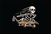 Skeleton Skating, an Object Illustration by nomlimo.com (Thumbnail 1 of 3)