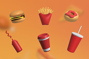 3D Food Icons Collection, an Object Graphic by tinuwiell (Thumbnail 3 of 3)