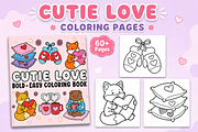 Cutie Love Coloring Pages, an Animal Illustration by Inkivelle Studio (Thumbnail 1 of 3)