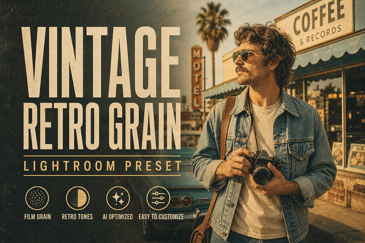 Vintage Retro Grain Lightroom Preset, a Preset Add-On by AAA Presets (Photo 1 of 20)