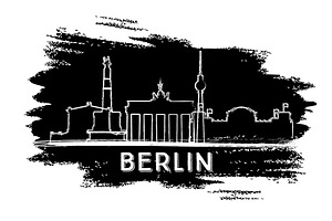 Berlin Skyline Silhouette.