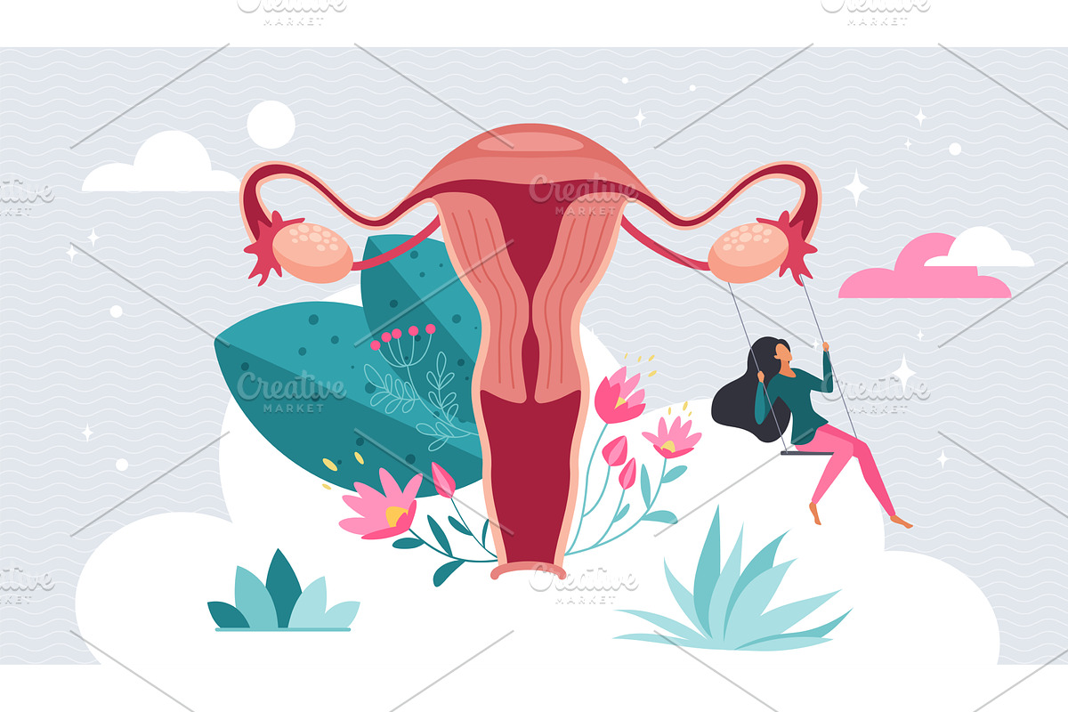 Care for female reproductive health, a Person Illustration by Lemberg Vector
