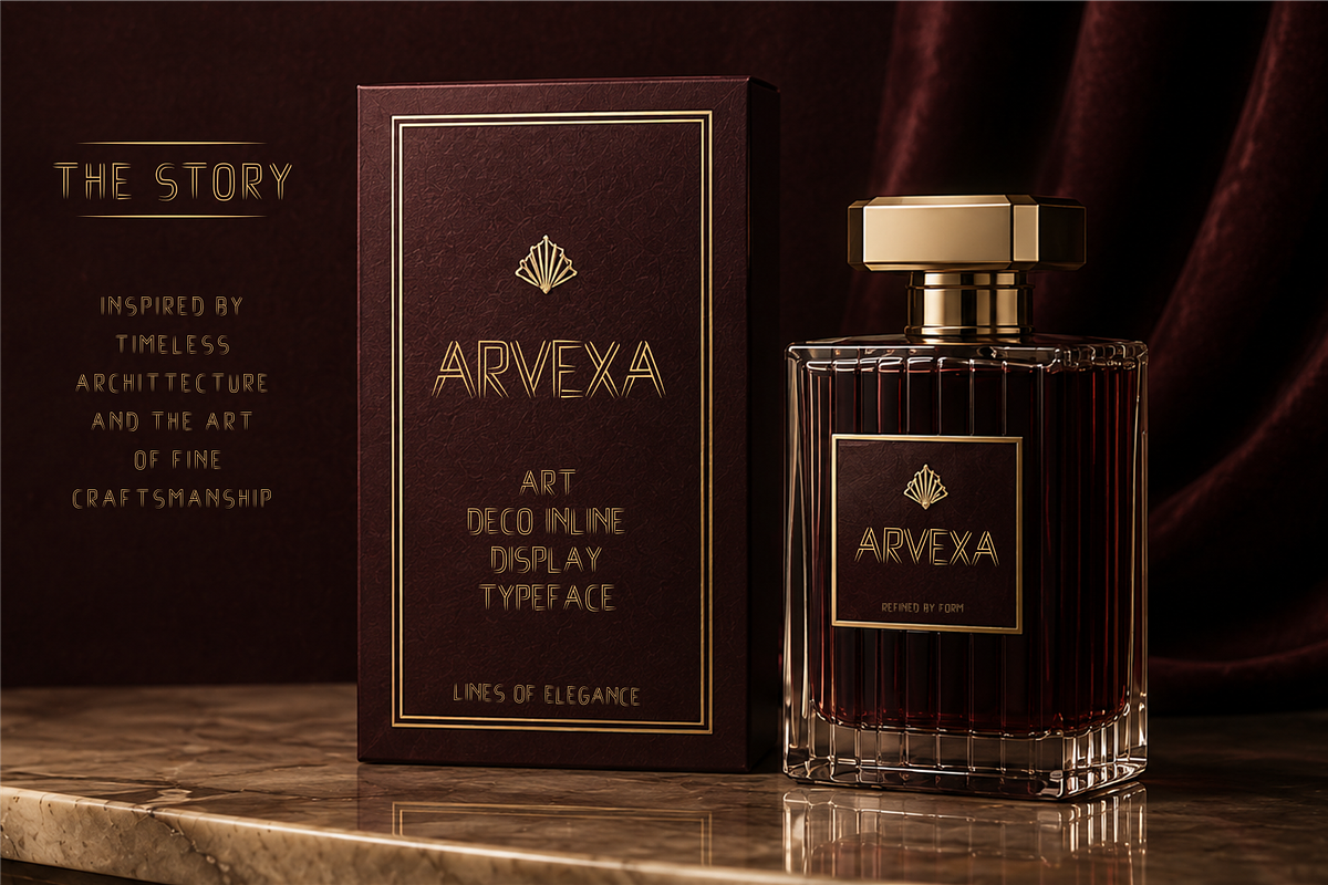 ARVEXA — Art Deco Inline Display, a Blackletter Font by idealistudio (Photo 3 of 5)