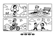 Children activities playing outdoors, a Person Illustration by Vectorlina (Thumbnail 3 of 3)