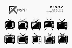 Old TV Icon Vector, an Icon by Akatype Studio