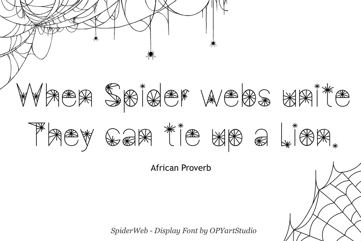 Spider Web - Creative Display Font, a Font by OPY ArtStudio (Photo 2 of 5)