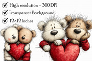 Cute Valentine Bears in Love PNG, an Illustration by Libby Wishes (Thumbnail 3 of 7)