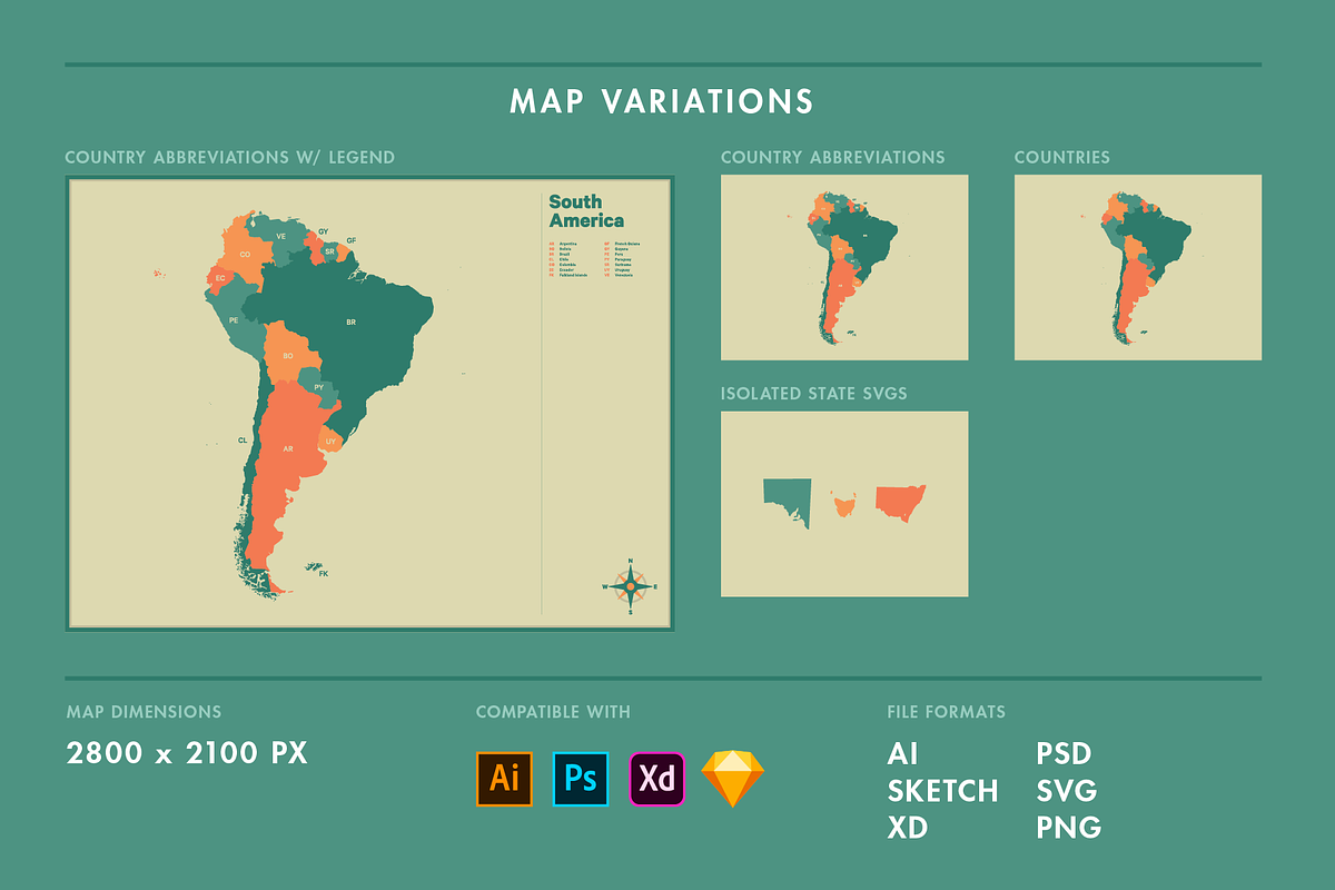 South America Vector Map, a Graphic by Ben Buysse (Photo 4 of 4)