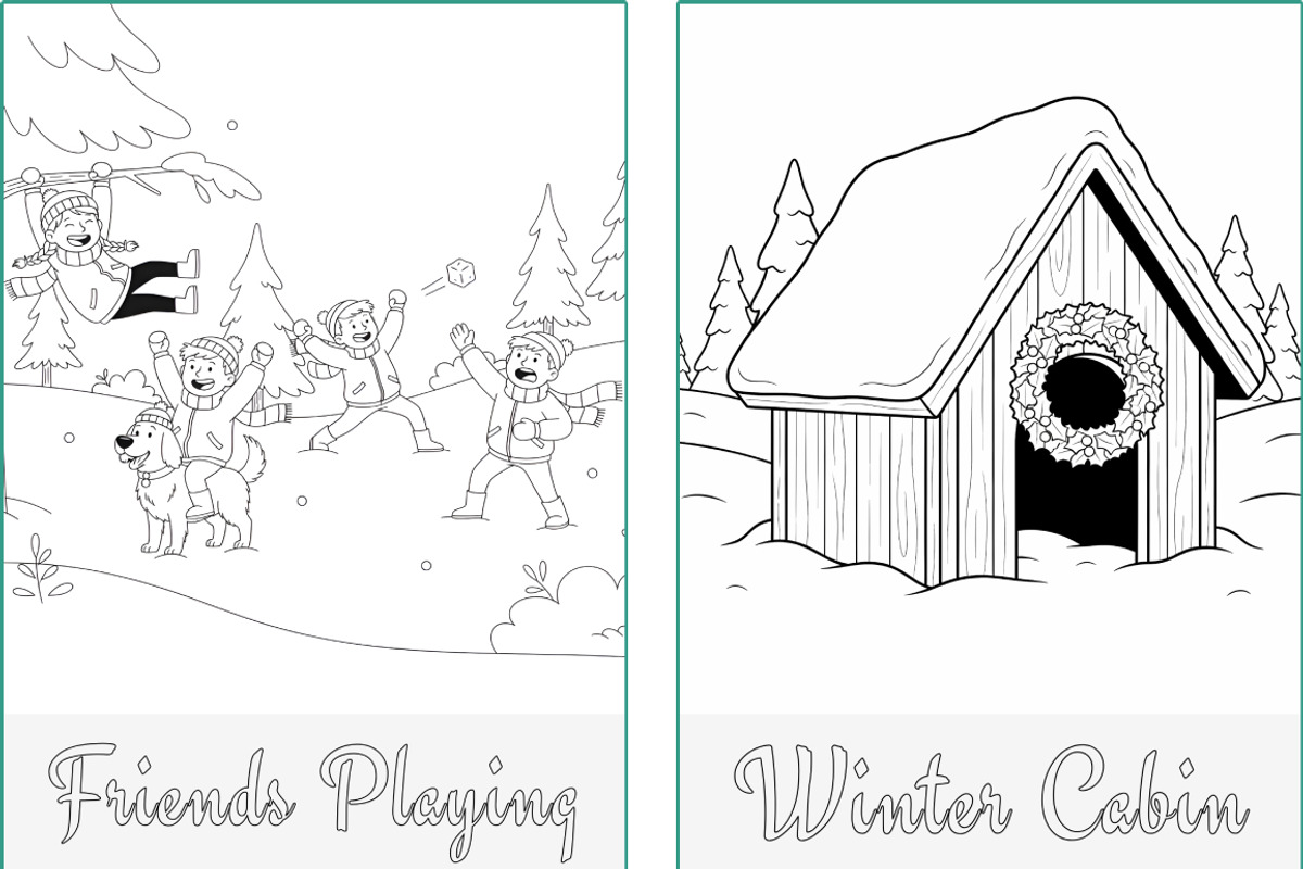 Christmas Holidays Coloring Pages, a Seasonal Illustration by Nuvame Arts & Designs (Photo 9 of 21)
