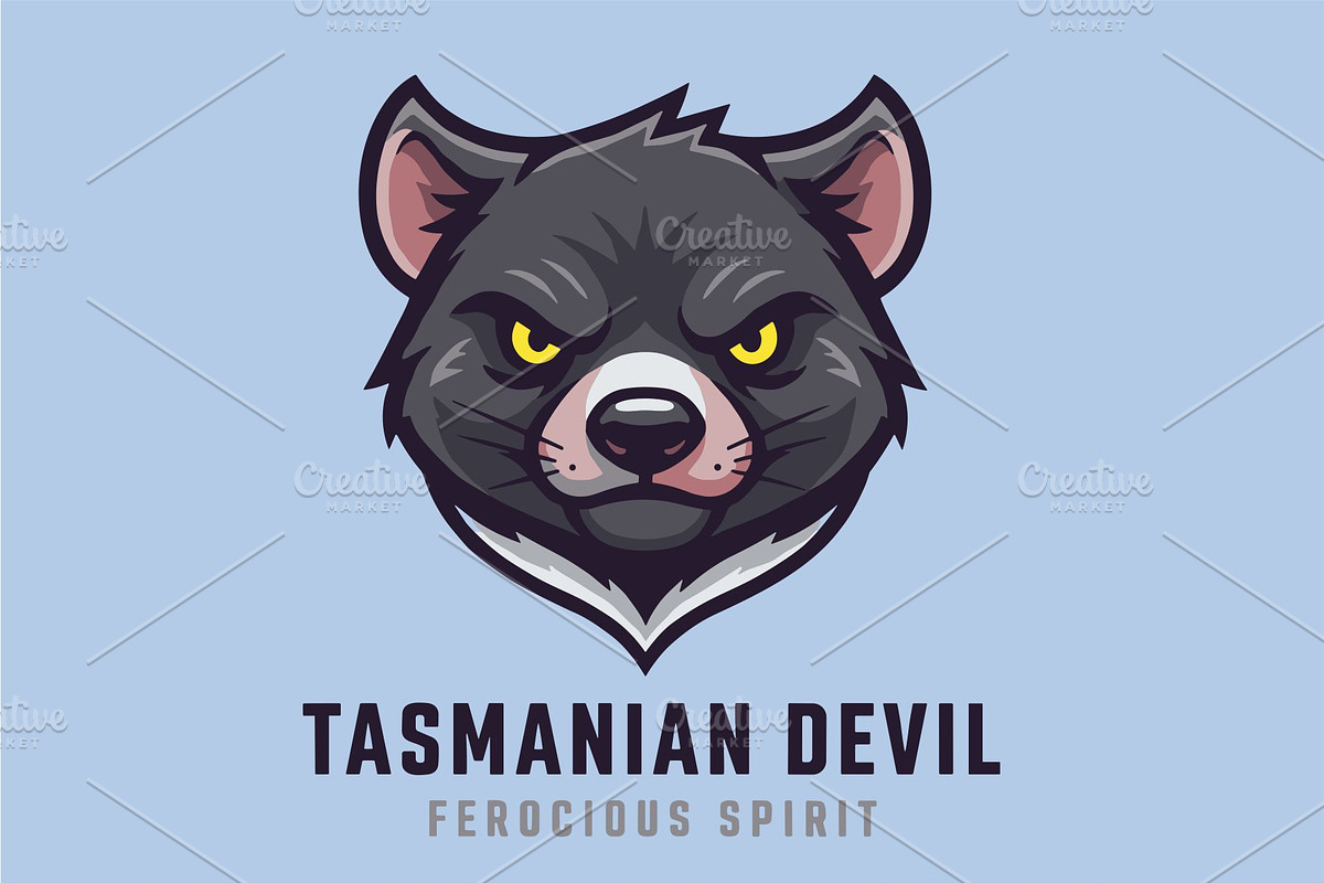Tasmanian Devil Ferocious Logo, an Animal Illustration by Izdihaar_Studio (Photo 3 of 3)