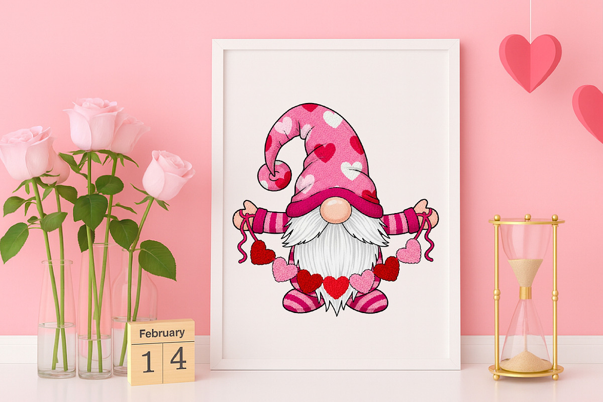Latch Hook Yarn Valentines Gnome Png, an Illustration by Canvas Craft (Photo 3 of 7)