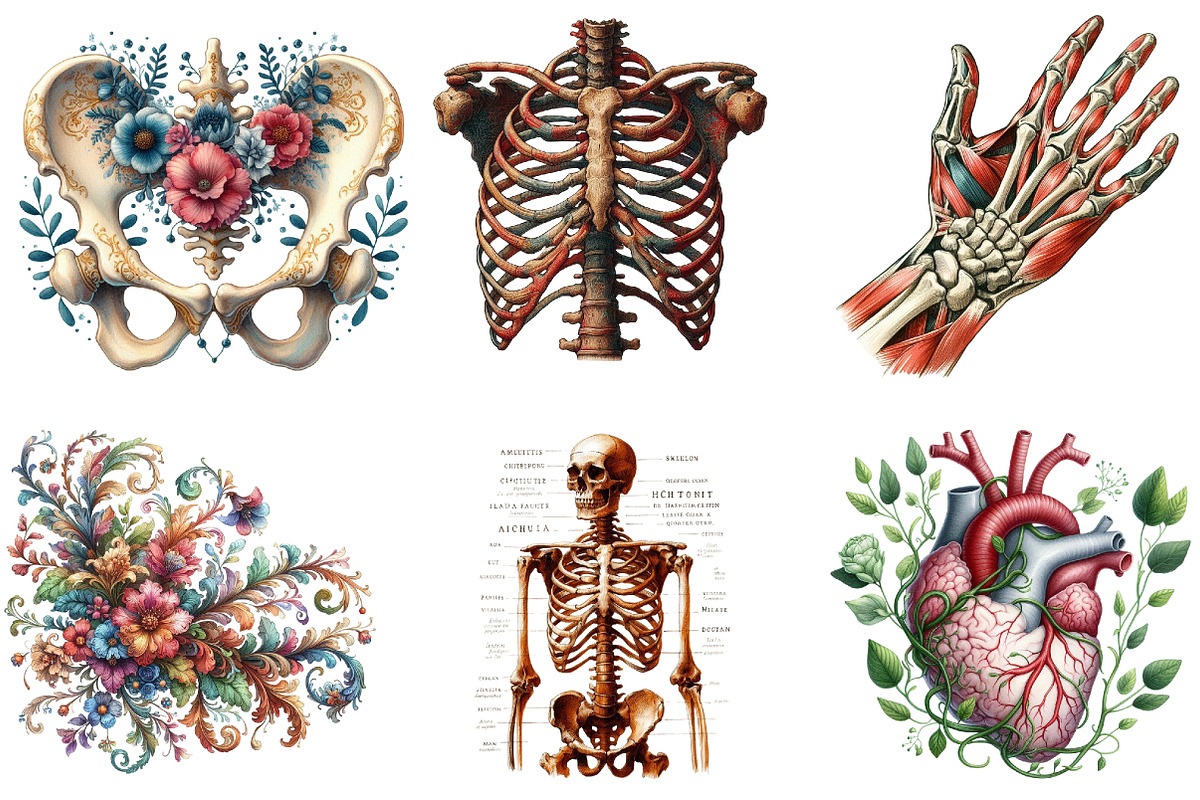 Vintage Antique Anatomy Clipart, a Seasonal Illustration by DreamArtGraphic (Photo 4 of 5)