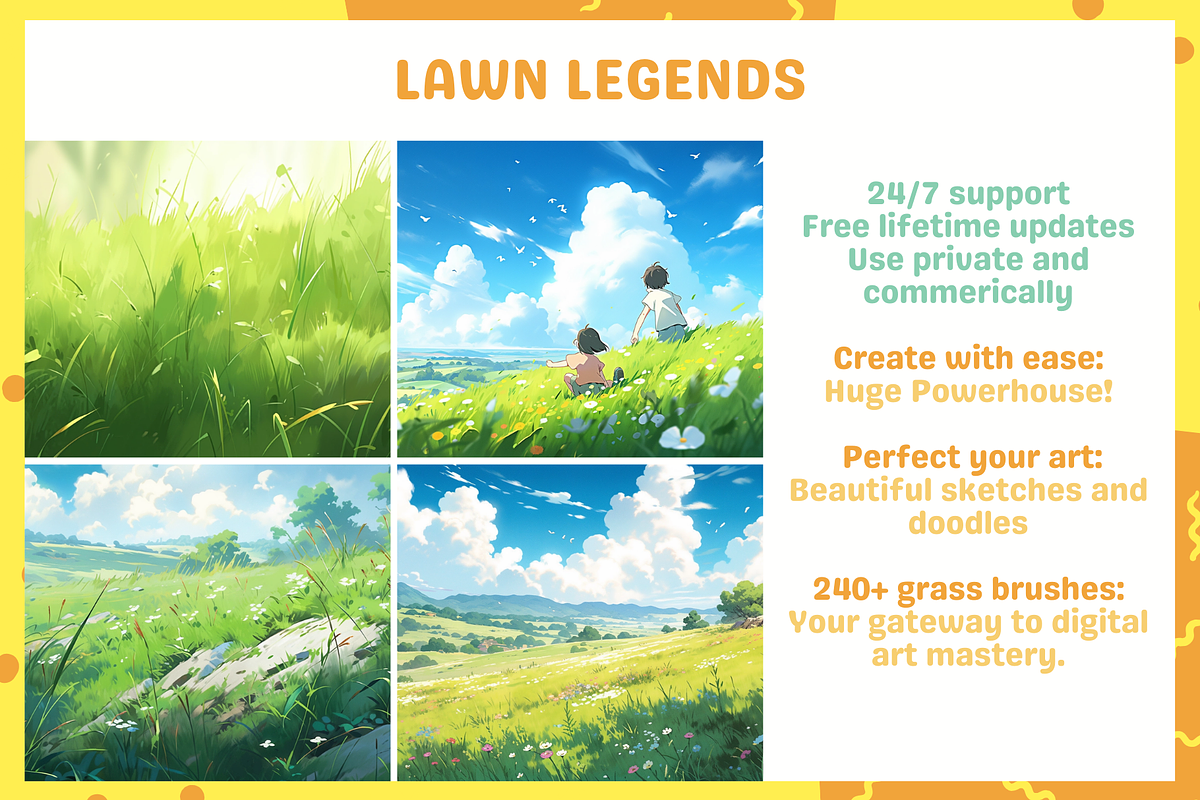 Grass Vegetation Nature Brushes, a Brush Add-On by nikiartcorner (Photo 5 of 6)