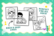 Chibi Printable Coloring Pages, a Person Illustration by ikarifq shop (Thumbnail 4 of 7)