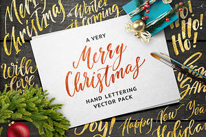 Merry Xmas Handlettering Vector