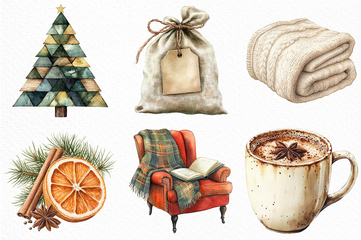 Aesthetic Christmas Clipart, an Illustration by Craft Nest (Photo 2 of 6)