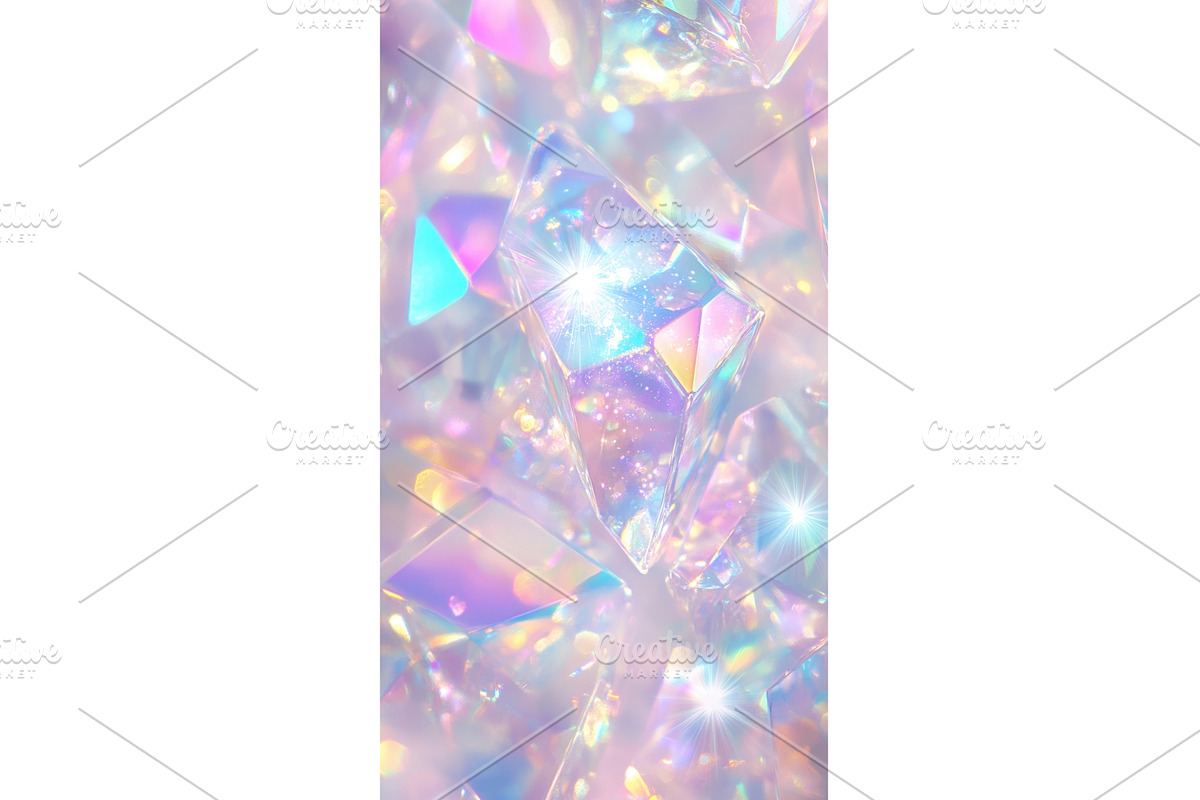 Shimmering crystals reflecting light, an Illustration by tilialucida