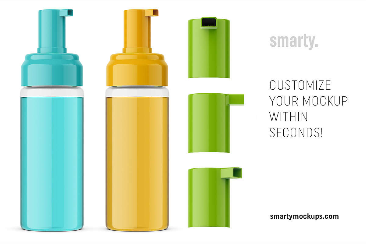 Foam bottle mockup / transparent, a Pens & Pencil Mockup by Smarty Mockups (Photo 3 of 5)