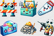 Cute Construction Clipart PNG, an Illustration by Black Bird Studio (Thumbnail 2 of 6)