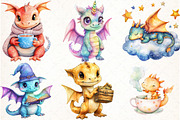 Watercolor Baby Dragon Clipart, an Illustration by Watercolor design (Thumbnail 4 of 4)