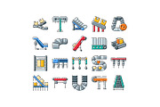 Conveyor belt systems icons for, an Object Graphic by pikepicture (Thumbnail 1 of 3)