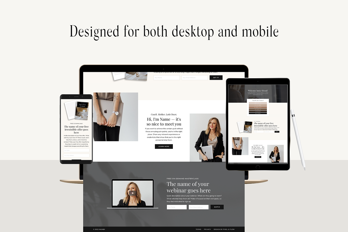 Kajabi Link in Bio Page Template, a Landing Page Template by Pixel & Flow (Photo 7 of 9)