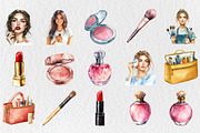 Watercolor Cosmetics Clipart, a Seasonal Illustration by Rose Art (Thumbnail 4 of 4)