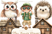 Watercolor Tiny Scouts Clipart, an Object Illustration by SparkyDesignsUS (Thumbnail 1 of 9)