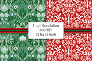 Art Nouveau Christmas Patterns, a Pattern Graphic by RachelStudio (Thumbnail 5 of 10)