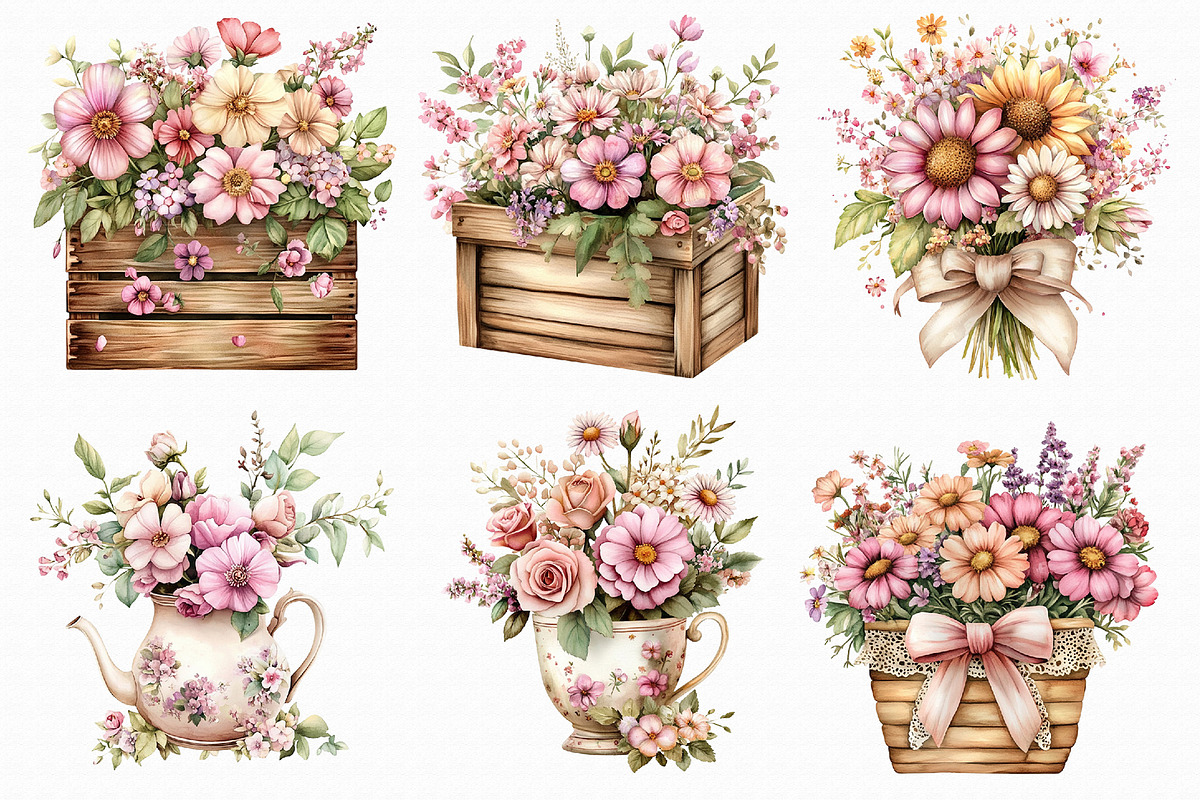 Whimsical Cottage Summer Floral Clip, an Illustration by Libby Wishes (Photo 6 of 6)