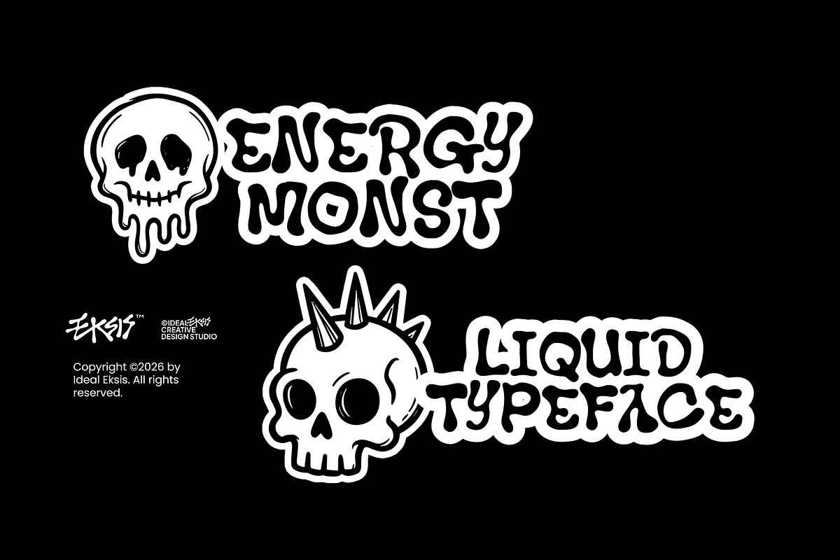 Bowe Glued - Liquid Display Typeface, a Handwritten Font by Ideal Eksis (Photo 2 of 8)