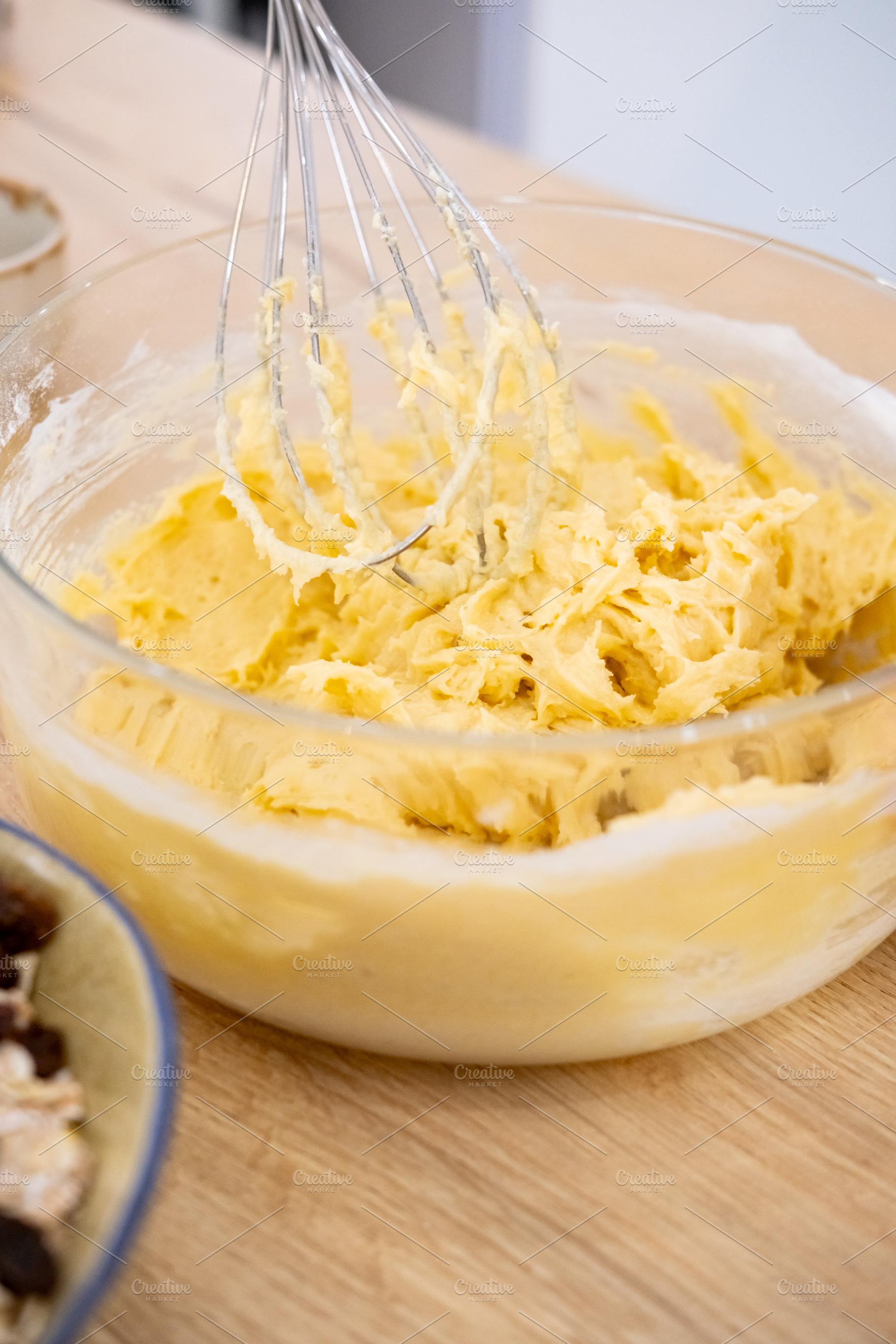 Dough preparation home cuisine kitchen whisk bowl, a Food & Drink Photo by Photo Drive Studio
