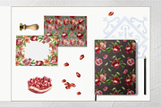 Pomegranates Watercolor collection, a Food Illustration by Farida Bik (Thumbnail 9 of 15)