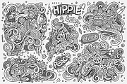 Hippie Doodles Designs Big Set, a Decorative Illustration by BALABOLKA (Thumbnail 7 of 10)