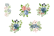 I'm Blue Watercolor Flowers Clip Art, an Illustration by OM Creativ (Thumbnail 4 of 8)