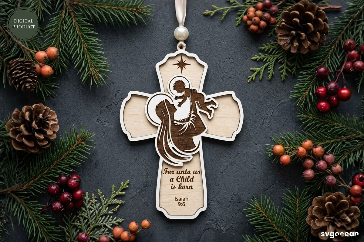 Christian Cross Ornament SVG Bundle, a Decorative Illustration by svgocean (Photo 4 of 11)