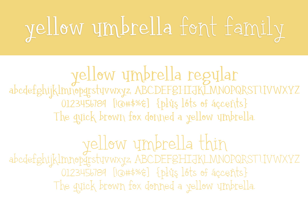 Yellow Umbrella Font Family preview 2