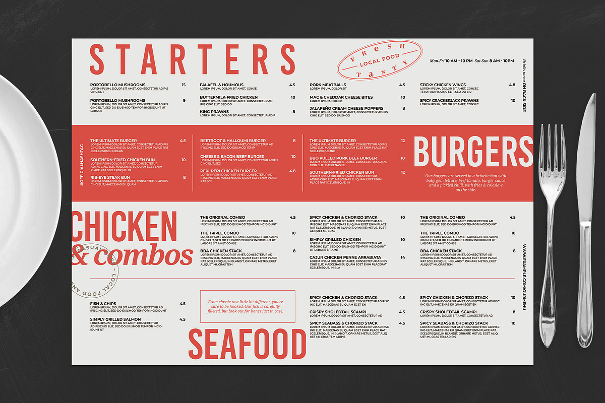 Food Menu Template, a Flyer Template by BrandPacks (Photo 4 of 4)